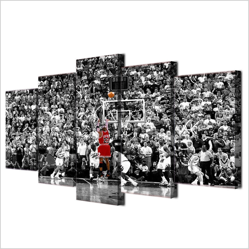 5-Piece Black & White Michael Jordan Shot Canvas Wall Art