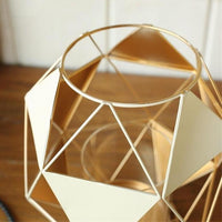 White / Gold Modern Geometric Metal Sail Candle Holder