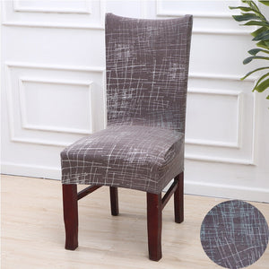 Taupe Abstract Scratch Pattern Dining Chair Cover