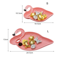 Ceramic Pink Flamingo Dessert / Snack Dish Tray