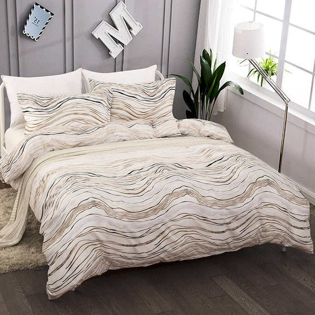 2/3-Piece Abstract Wave Print Duvet Cover Set