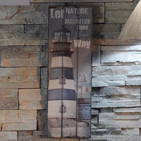 Rustic Nautical Wood Lighthouse Wall Art Sign