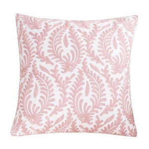 18" Pink Embroidered Geometric Throw Pillow Cover