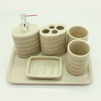 5-Piece Circular Ribbed Resin Bathroom Accessory Set