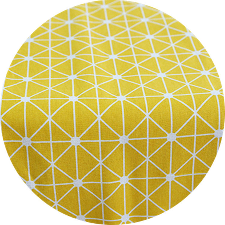 Yellow Geometric Triangle Pattern Cotton Linen Table Runner
