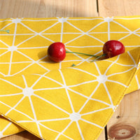 4-Piece Yellow Geometric Triangle Pattern Table Placemat Set