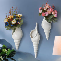 Contemporary 3D Wall-Mounted Shell Flower Vase