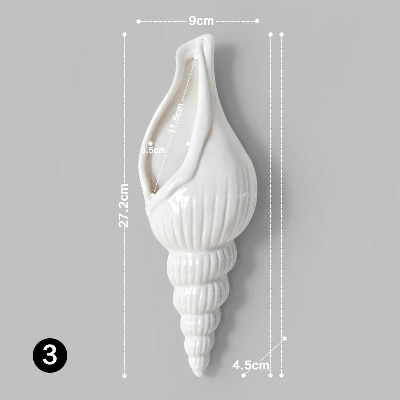 Contemporary 3D Wall-Mounted Shell Flower Vase