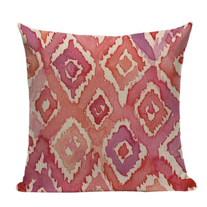 18" Pink Abstract Watercolor Painting Throw Pillow Cover