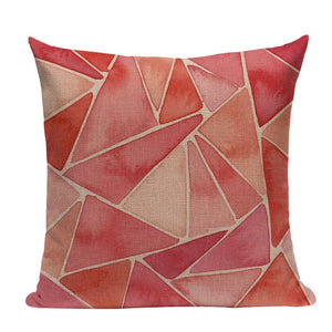 18" Pink Abstract Watercolor Painting Throw Pillow Cover