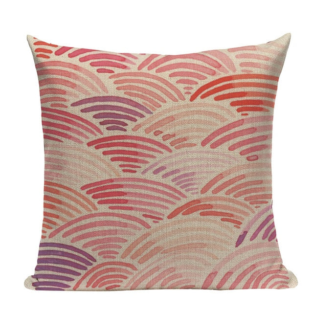 18" Pink Abstract Watercolor Painting Throw Pillow Cover