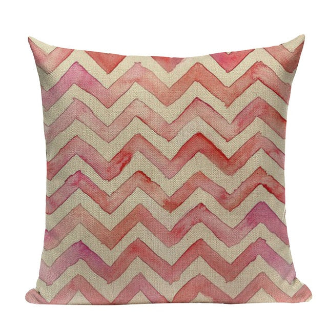 18" Pink Abstract Watercolor Painting Throw Pillow Cover