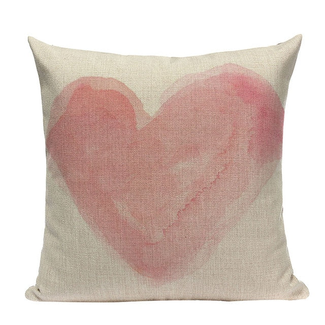 18" Pink Abstract Watercolor Painting Throw Pillow Cover