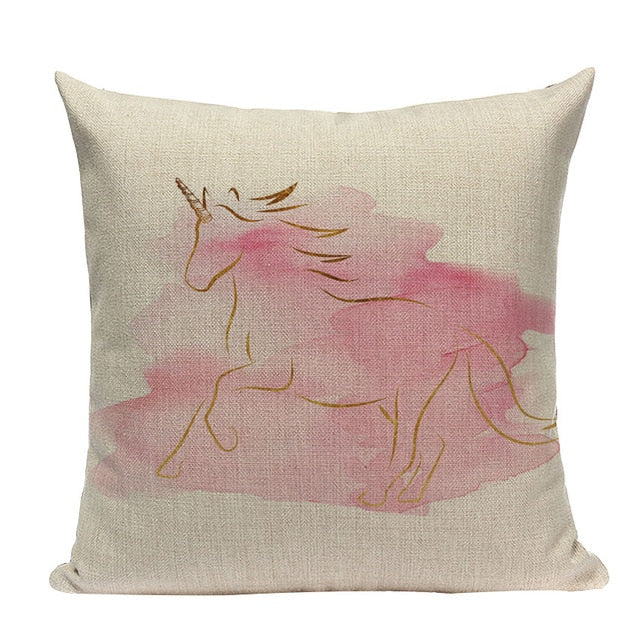 18" Pink Abstract Watercolor Painting Throw Pillow Cover