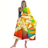 Quick-Dry Geometric Rainbow Microfiber Beach Towel