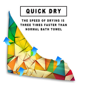 Quick-Dry Geometric Rainbow Microfiber Beach Towel