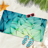 Quick-Dry Geometric Rainbow Microfiber Beach Towel