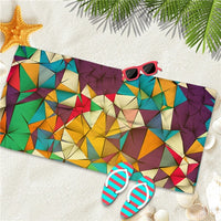 Quick-Dry Geometric Rainbow Microfiber Beach Towel