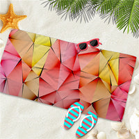 Quick-Dry Geometric Rainbow Microfiber Beach Towel