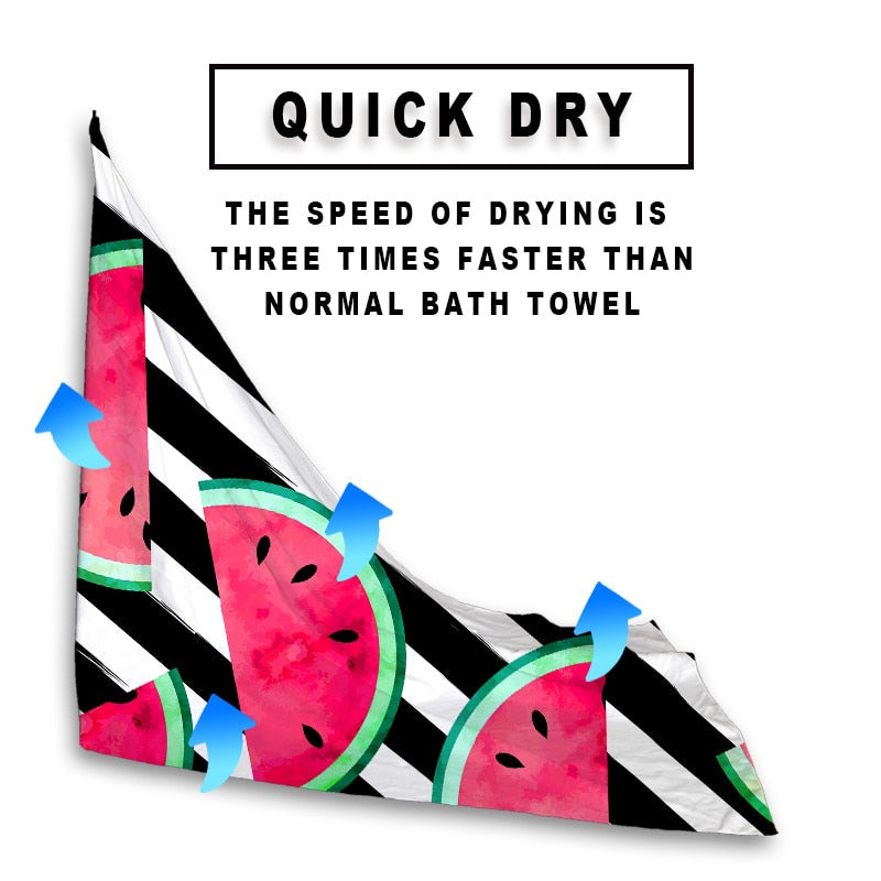 Quick-Dry Fruit Pattern Microfiber Beach Towel
