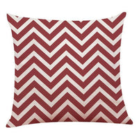 18" Red Geometric Pattern Throw Pillow Cover