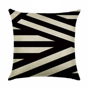18" Simple Black Geometric Pattern Throw Pillow Cover