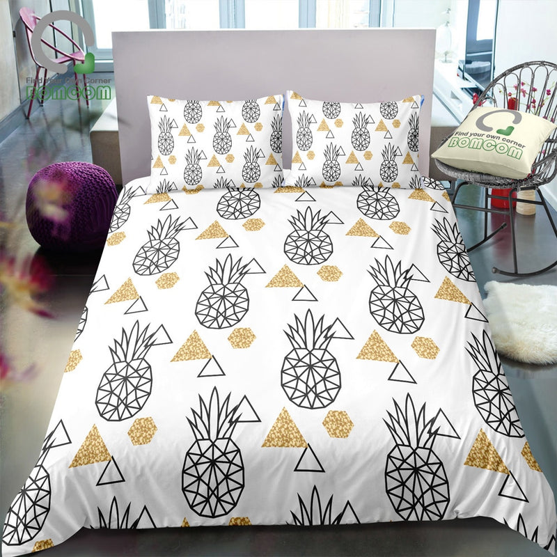 2/3-Piece Geometric Pineapple Pattern Duvet Cover Set