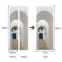 Arched Stone Pathway 3D Door Mural Sticker