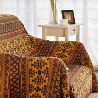 Orange Knitted Southwestern Sofa Throw Cover Blanket