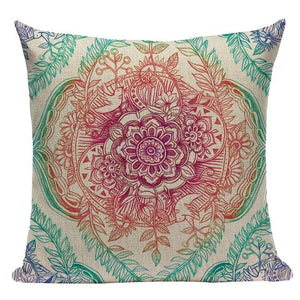 18" Vintage Indian Floral Pattern Throw Pillow Cover