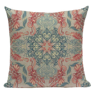 18" Vintage Indian Floral Pattern Throw Pillow Cover