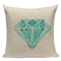 18" Teal Green Watercolor Painting Throw Pillow Cover