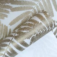 Gold Metallic Tropical Fern Leaf Pattern Wallpaper