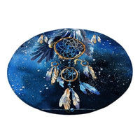 Round Blue Galaxy Dreamcatcher Floor Mat Rug