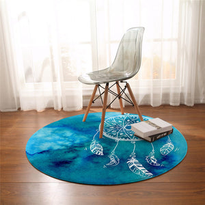 Round Watercolor Dreamcatcher Floor Mat Rug