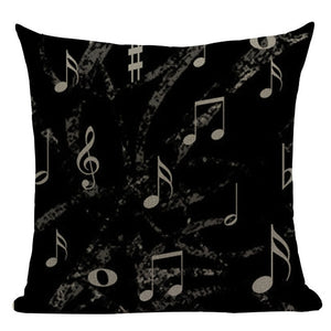 18" Guitar / Piano Lovers Music Note Throw Pillow Cover