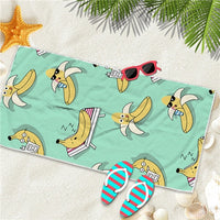 Quick-Dry Banana Pattern Microfiber Beach Towel