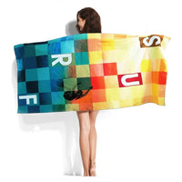 Large Quick-Dry Gradient Square Surf Beach Towel