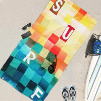 Large Quick-Dry Gradient Square Surf Beach Towel