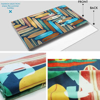 XL Quick-Dry Retro Surfboard Pattern Beach Towel