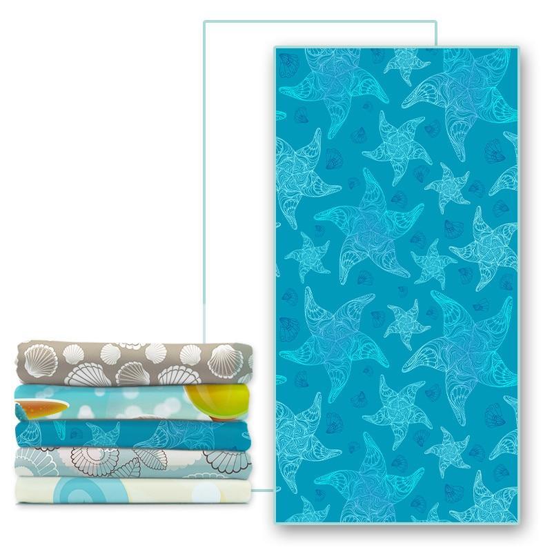 Quick-Dry Seashell / Starfish Microfiber Beach Towel