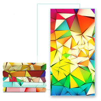 Quick-Dry Geometric Rainbow Microfiber Beach Towel