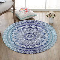 Round Bohemian Mandala Print Floor Mat Rug