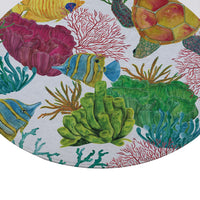 Round Nautical Ocean Life Print Floor Mat Rug
