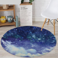 Round Starry Night Sky Space Galaxy Floor Mat Rug