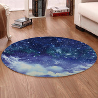 Round Starry Night Sky Space Galaxy Floor Mat Rug