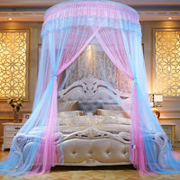 Two-Color 47" Round Sheer Princess Bed Canopy