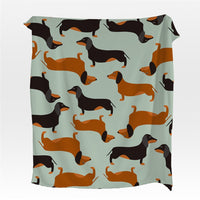 Fleece Dachshund Wiener Dog Pattern Throw Blanket