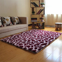 Plush Shaggy Leopard Print Area Rug Floor Mat