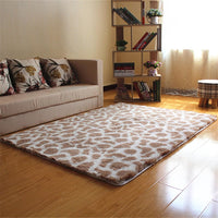 Plush Shaggy Leopard Print Area Rug Floor Mat